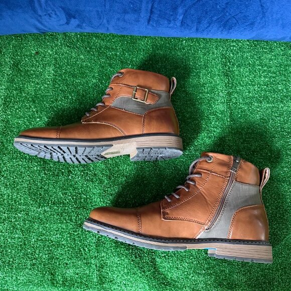 Madden Foam footbed Zipper Side Size 10 Ankle height Brown Boots Shoes NEW